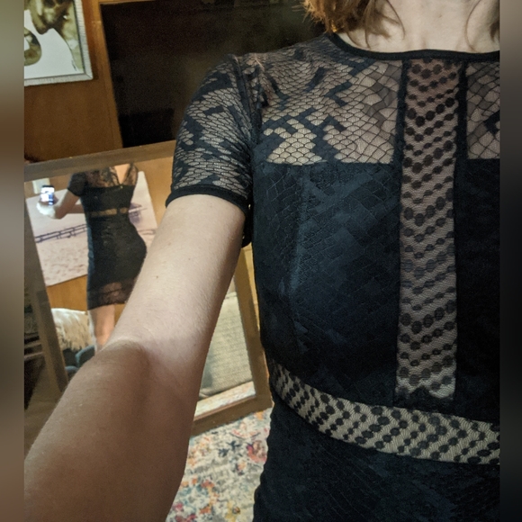 Bailey black lace panel dress - Picture 6 of 9